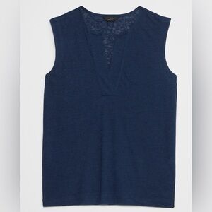 NWT Banana Republic Linen Blend Split Neck Tank Medium